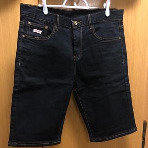 Men's Indigo Blue Navy Jean Denim Short Skinny